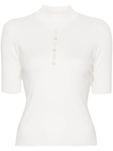 TWINSET - Maglia bianca a collo alto cut-out