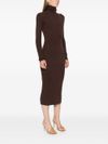 twinset - Brown ribbed midi dress - 4