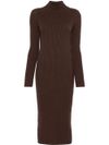 twinset - Brown ribbed midi dress