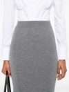 pinko - Degustazione gray wool-blend midi skir and  fitted - 3