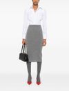 pinko - Degustazione gray wool-blend midi skir and  fitted - 4