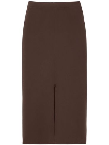 PINKO - Graffatrice brown midi skirt with a slit