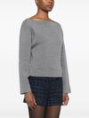 pinko - Chiarificazione gray wool-blend cropped sweater - 2