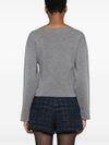 pinko - Chiarificazione gray wool-blend cropped sweater - 3