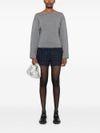 pinko - Chiarificazione gray wool-blend cropped sweater - 4