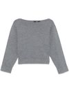 pinko - Chiarificazione gray wool-blend cropped sweater