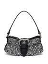 pinko - Jolene Baby bag in black leather with rhinestones