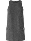 pinko - Focilide short gray wool-blend dress with pockets