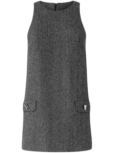 PINKO - Focilide short gray wool-blend dress with pockets