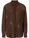 pinko - Fortini brown shirt with rhinestones