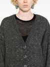 pinko - Archetti gray wool-blend cardigan with rhinestones - 1