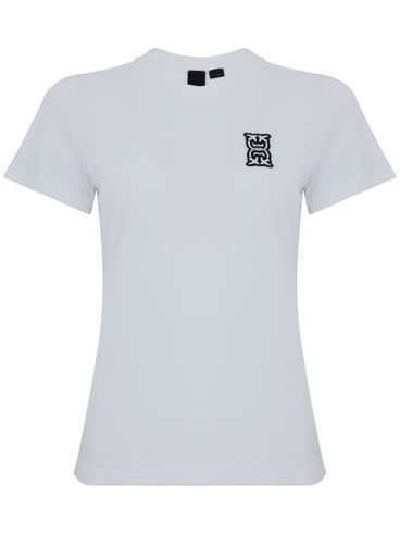 PINKO - White cotton Bussolotto t-shirt