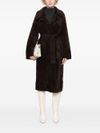 pinko - Uvaggio brown fur with a belt - 2