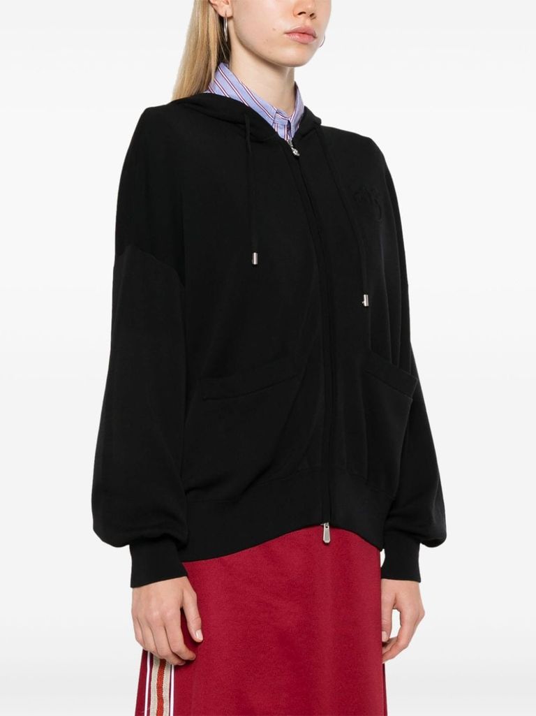 Tirage black cotton sweatshirt with a zipper