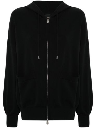 PINKO - Tirage black cotton sweatshirt with a zipper