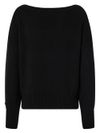 pinko - Orientale black wool crewneck sweater with lettering - 1