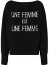 pinko - Orientale black wool crewneck sweater with lettering