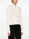 pinko - Bombay white sweater with rhinestones - 2