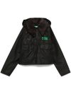 barbour - Trench corto in cotone nero con tasche Barbour x Ganni