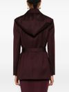 pinko - Cortez bordeaux wool-blend blazer with a hood - 2