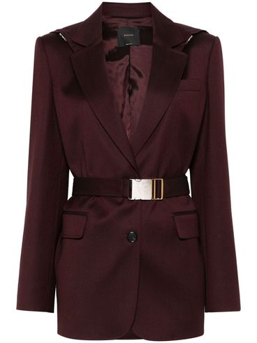 PINKO - Cortez bordeaux wool-blend blazer with a hood