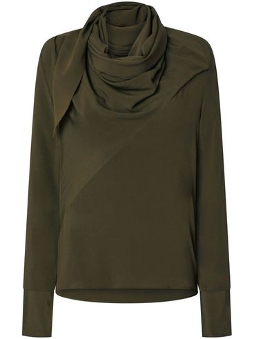 PINKO - Blok green silk-blend blouse