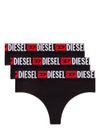 diesel - Slip confezione da 3 in cotone nero con logo