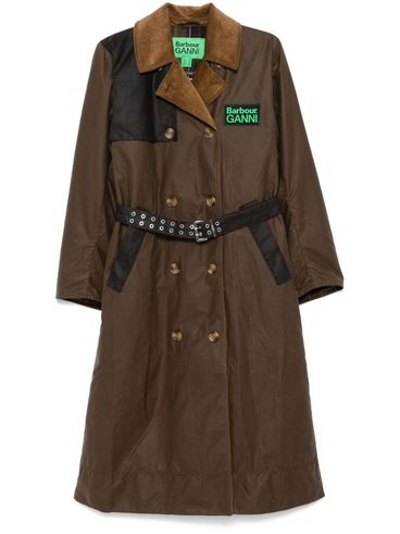 BARBOUR - Trench lungo doppiopetto con cintura Barbour x Ganni