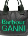 barbour - Borsa shopping in cotone verde Barbour x Ganni - 1