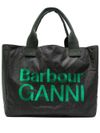 barbour - Borsa shopping in cotone verde Barbour x Ganni