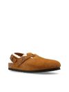 birkenstock - Tokio brown suede mules with white fur - 1