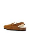 birkenstock - Tokio brown suede mules with white fur - 2