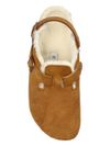 birkenstock - Tokio brown suede mules with white fur - 3