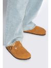 birkenstock - Tokio brown suede mules with white fur - 5