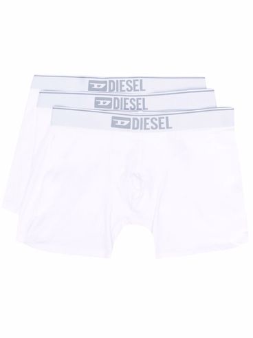 DIESEL - Pack of 3 white cotton boxer briefs with logo