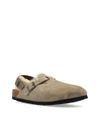 birkenstock - Sabot Tokio in camoscio beige con pelliccia - 5