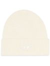 diesel - White ribbed cotton and wool beanie