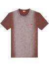 diesel - T-shirt in cotone beige sfumata