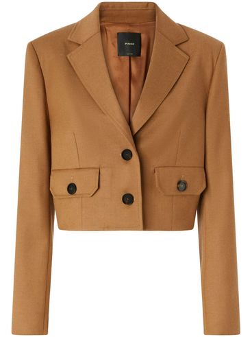 PINKO - Vivona short beige single-breasted blazer