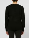 tabaroni - Maglia in cashmere nera con scollo a V - 3