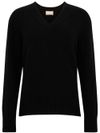 tabaroni - Maglia in cashmere nera con scollo a V - 4