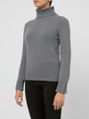 tabaroni - Maglione in cashmere grigio a collo alto - 1