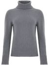 tabaroni - Maglione in cashmere grigio a collo alto - 4