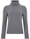 tabaroni - Maglione in cashmere grigio a collo alto