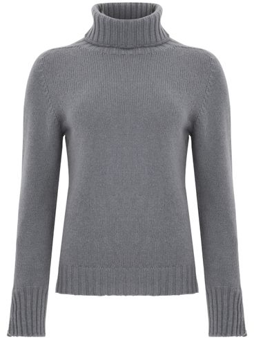 TABARONI - Maglione in cashmere grigio a collo alto