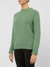 tabaroni - Maglione in cashmere verde girocollo - 1