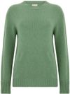 tabaroni - Maglione in cashmere verde girocollo - 4