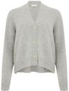 tabaroni - Cardigan in cashmere grigio con bottoni - 7