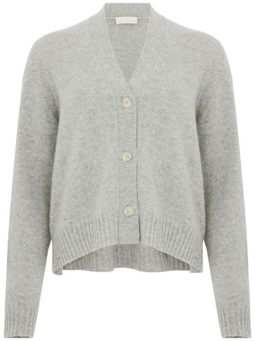 TABARONI - Cardigan in cashmere grigio con bottoni