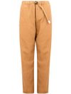 white sand - Cotton trousers with waistband belt - 7